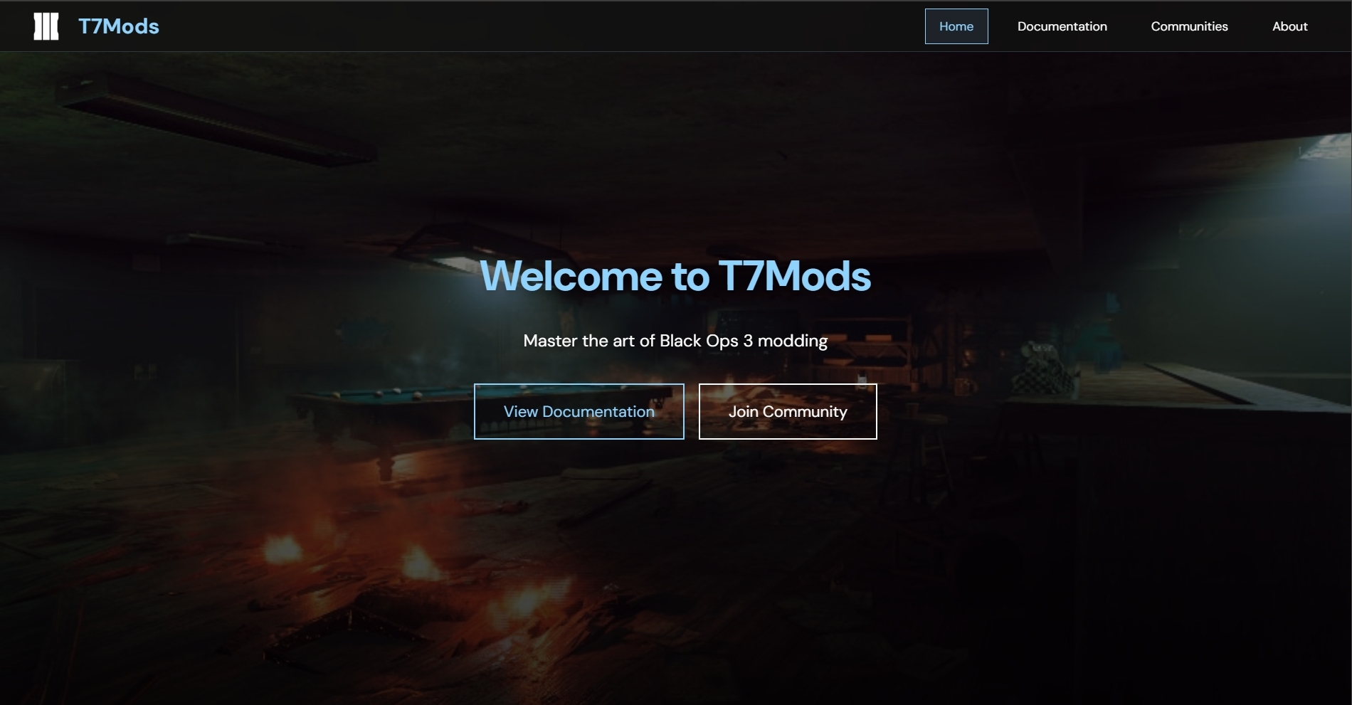 T7 Mods Website Screenshot
