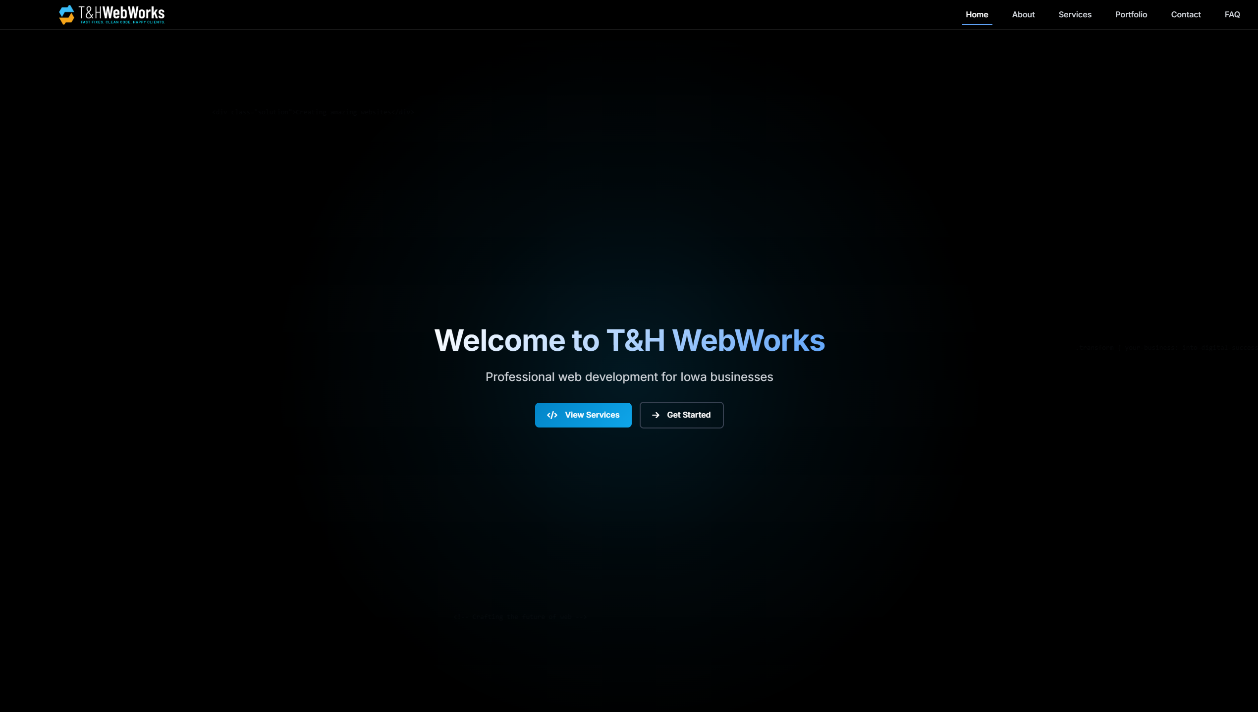 T&H WebWorks Website Screenshot